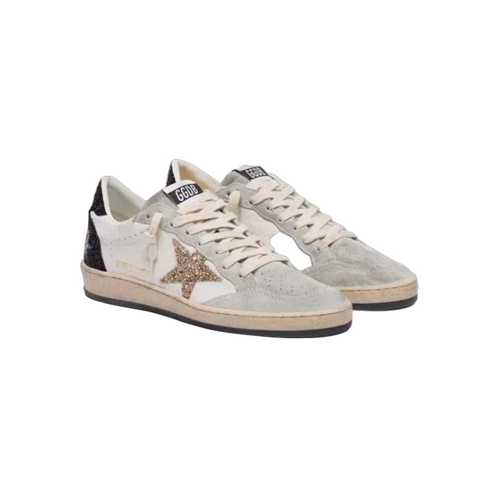 Golden Goose Ball Star In Nappa And Suede With Glitter Star