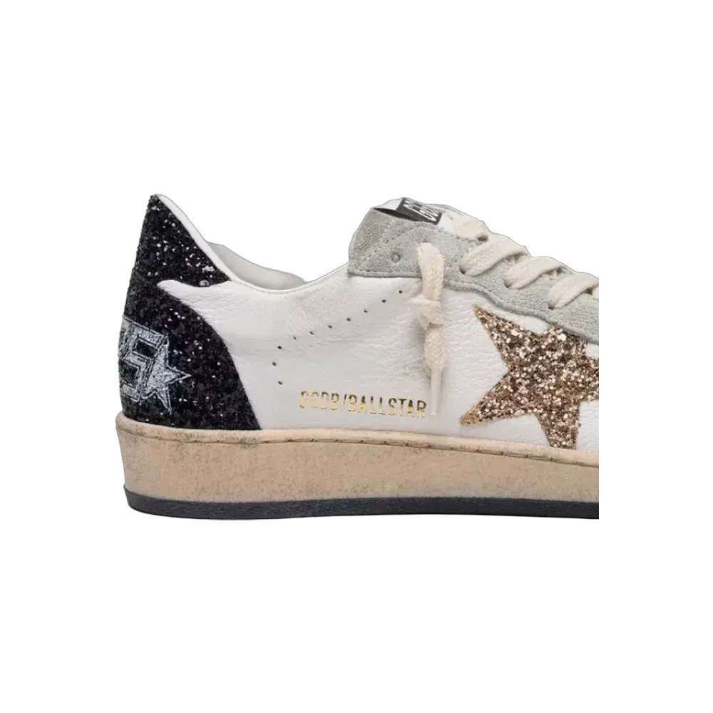 Golden Goose Ball Star In Nappa And Suede With Glitter Star