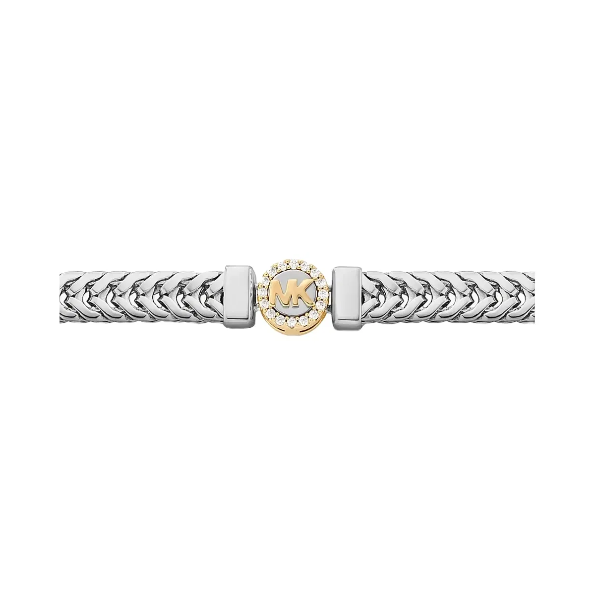 Michael Kors Pavé Logo Foxtail Chain Necklace Two Tone