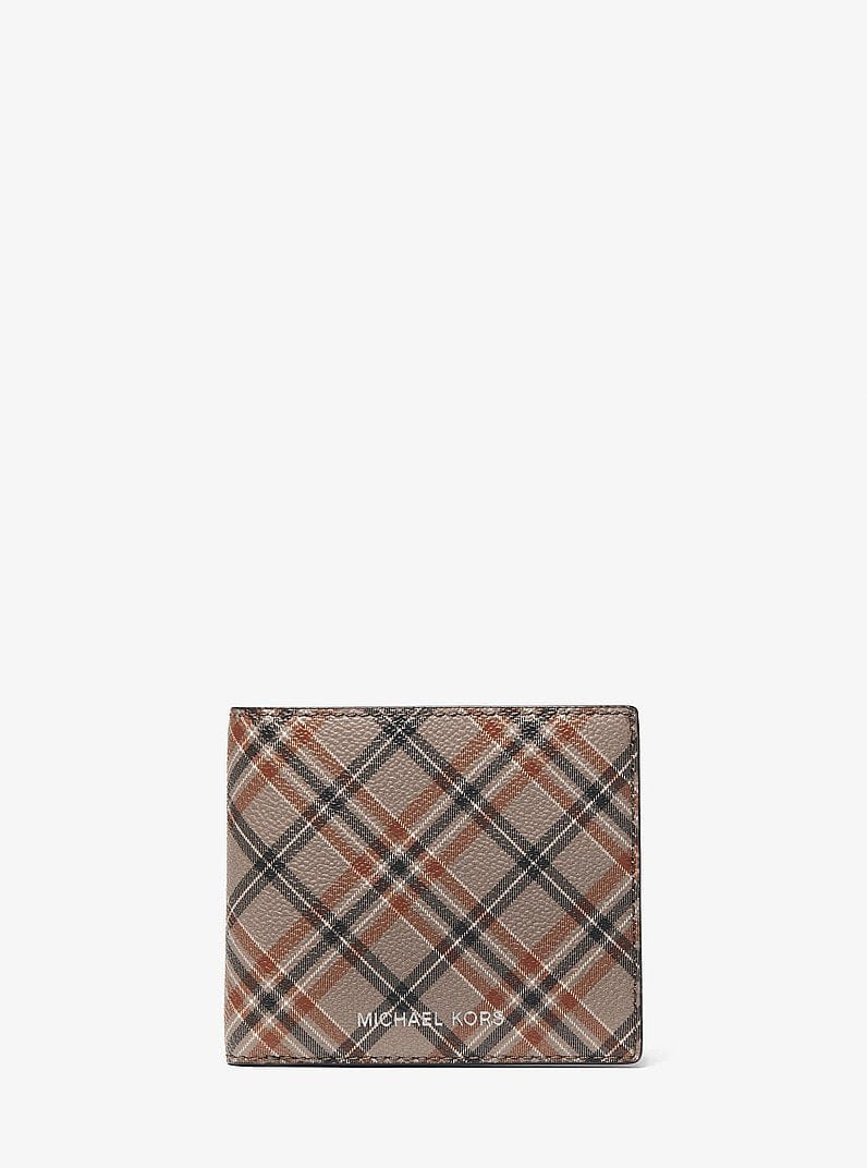 Michael Kors Cooper Plaid Print Wallet Mushroom
