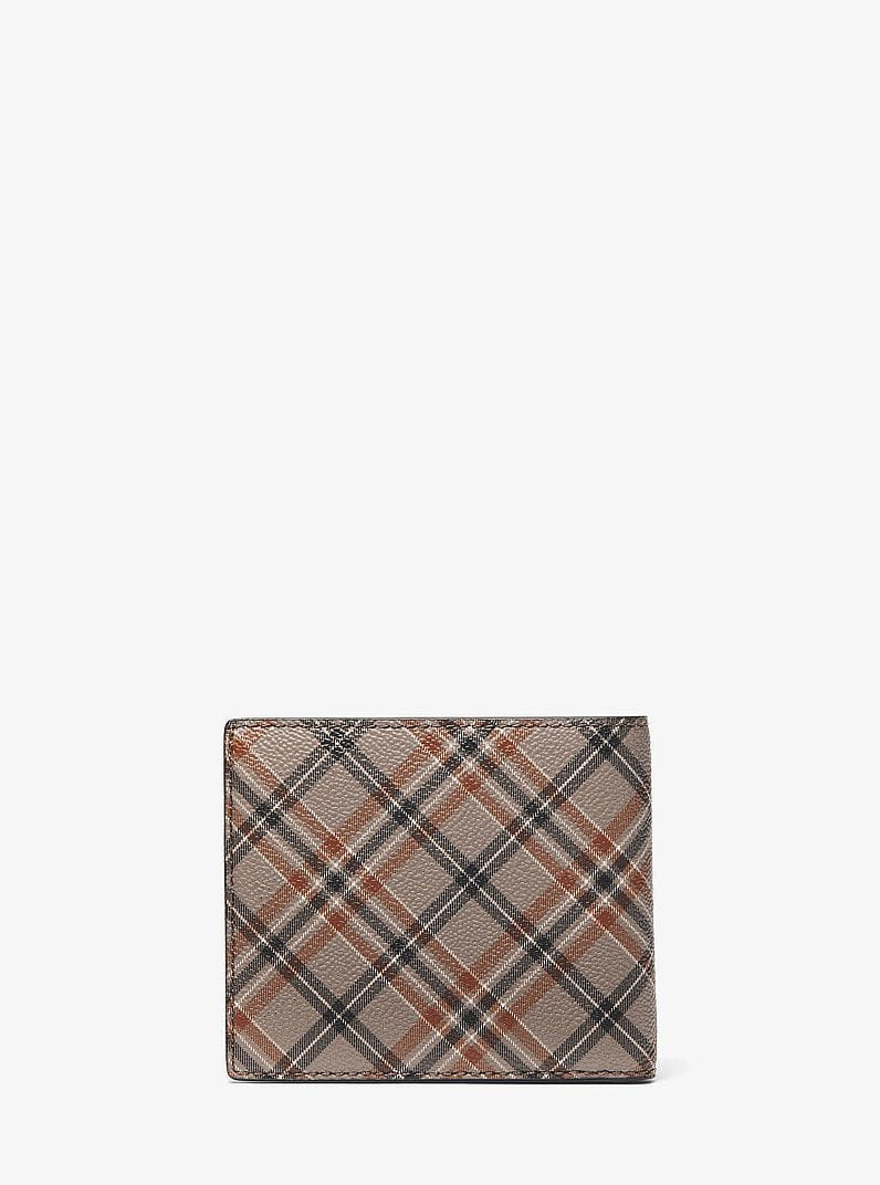 Michael Kors Cooper Plaid Print Wallet Mushroom