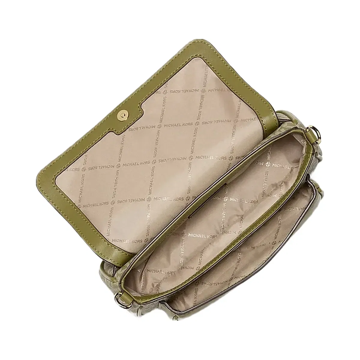 Michael Kors Jet Set Travel Small Signature Logo Crossbody Bag With Pouch Oregano