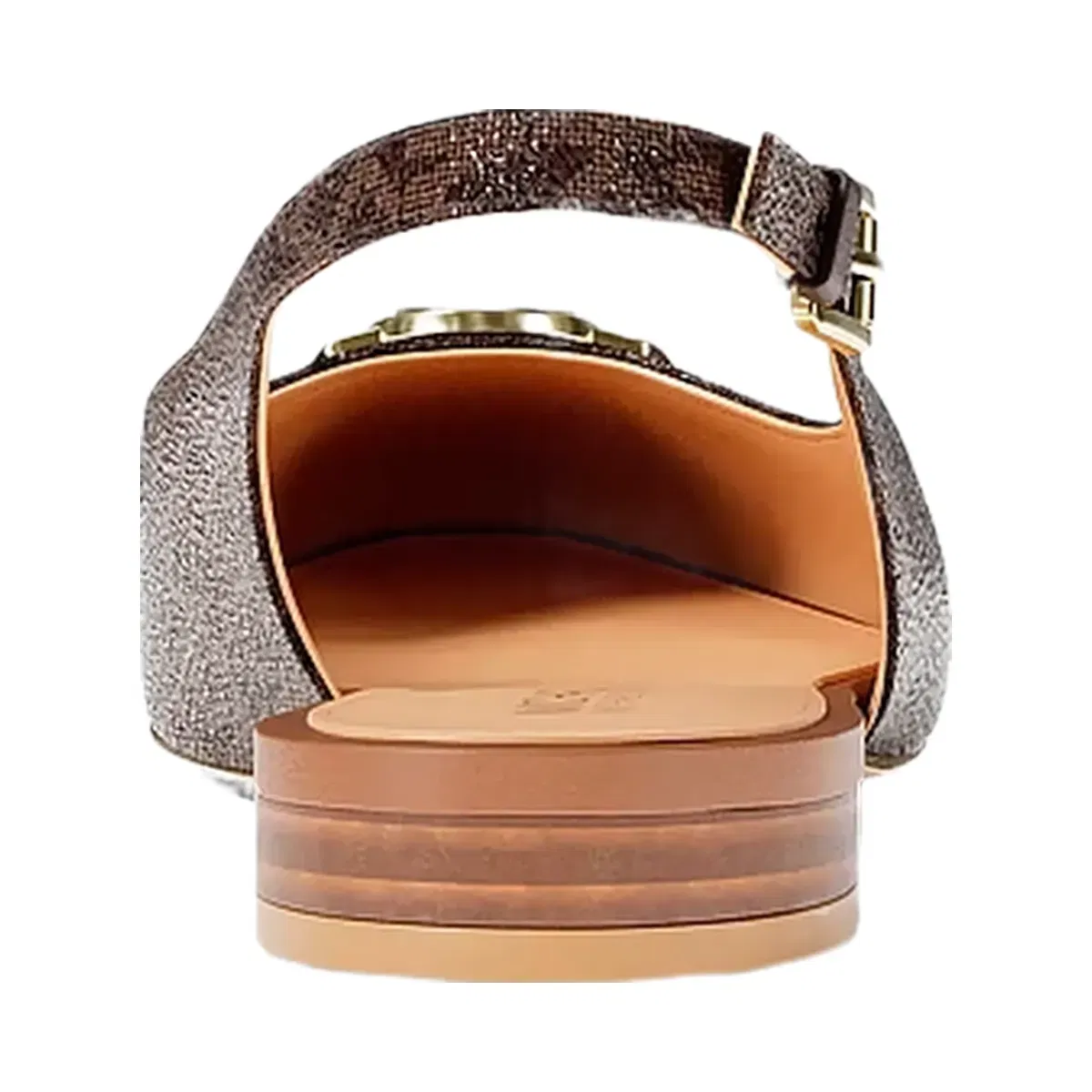 Michael Kors Dori Signature Logo Slingback Flat Brown Multi