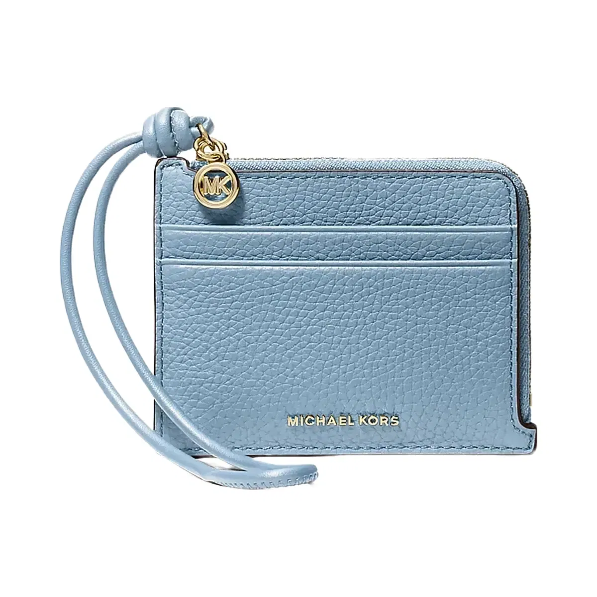 Michael Kors Jet Set Small Pebbled Leather Card Case Wristlet Chambray