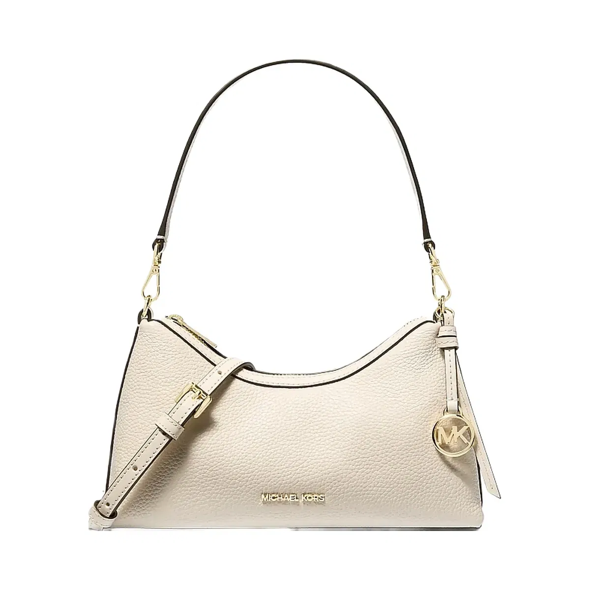 Michael Kors Sammy Small Pebbled Leather Convertible Crossbody Bag Lt Cream