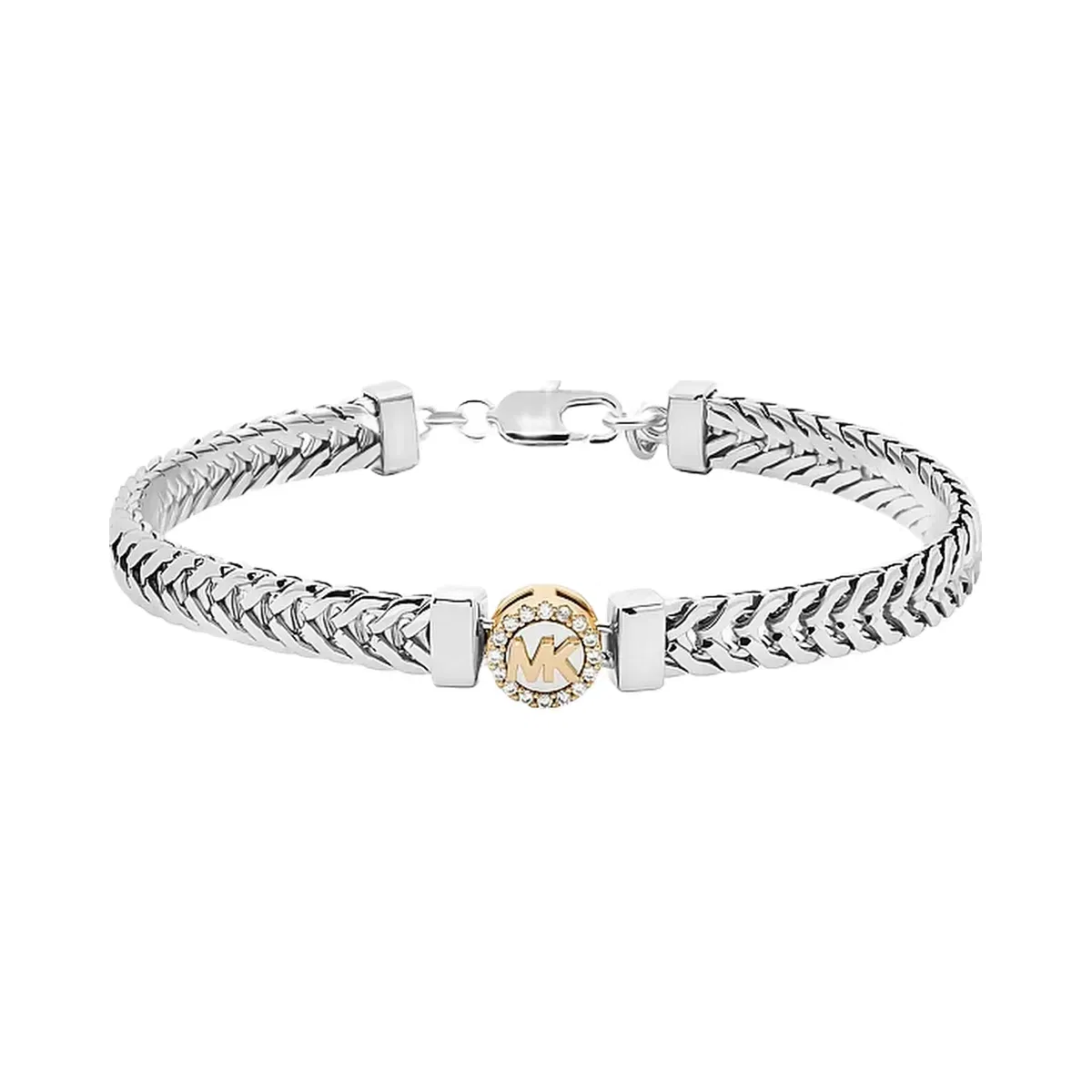 Michael Kors Pavé Logo Foxtail Chain Bracelet Two Tone