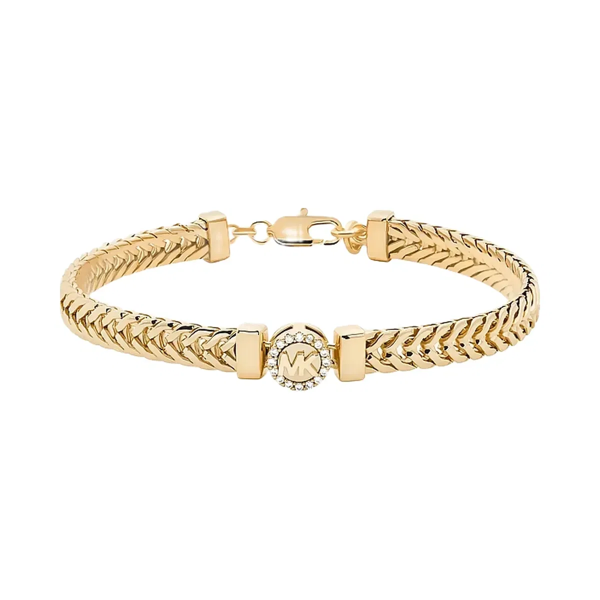 Michael Kors Pavé Logo Foxtail Chain Bracelet Gold
