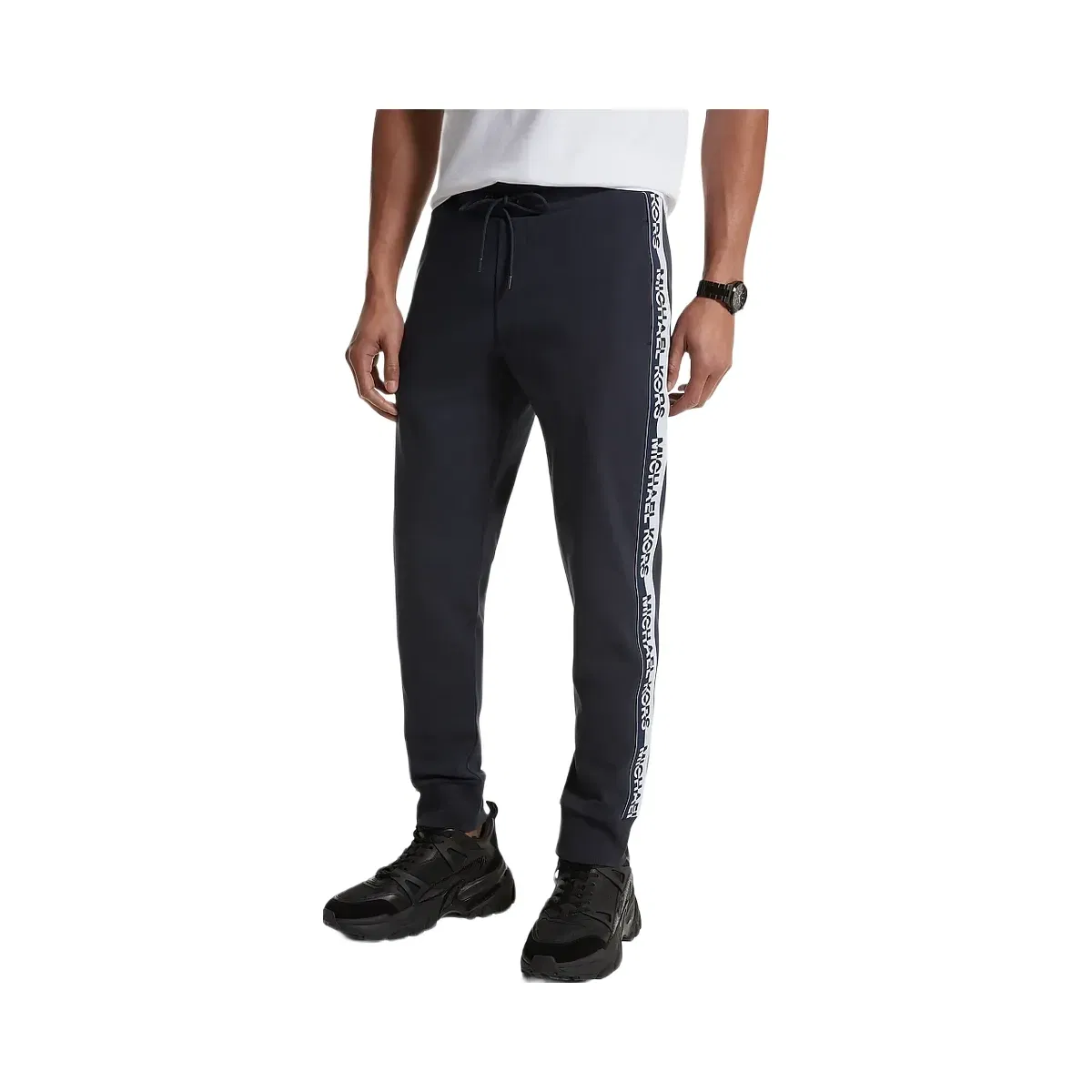 Michael Kors Logo Tape Cotton Blend Joggers Midnight
