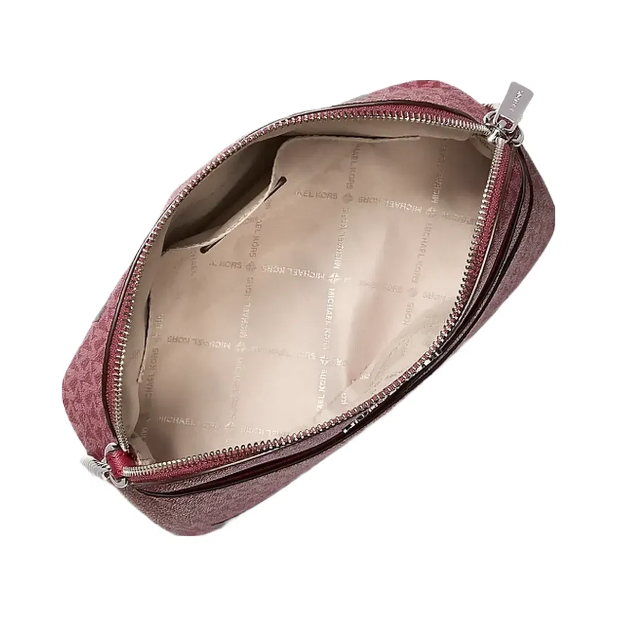 Michael Kors Jet Set Travel Medium Logo Dome Crossbody Bag Maroon