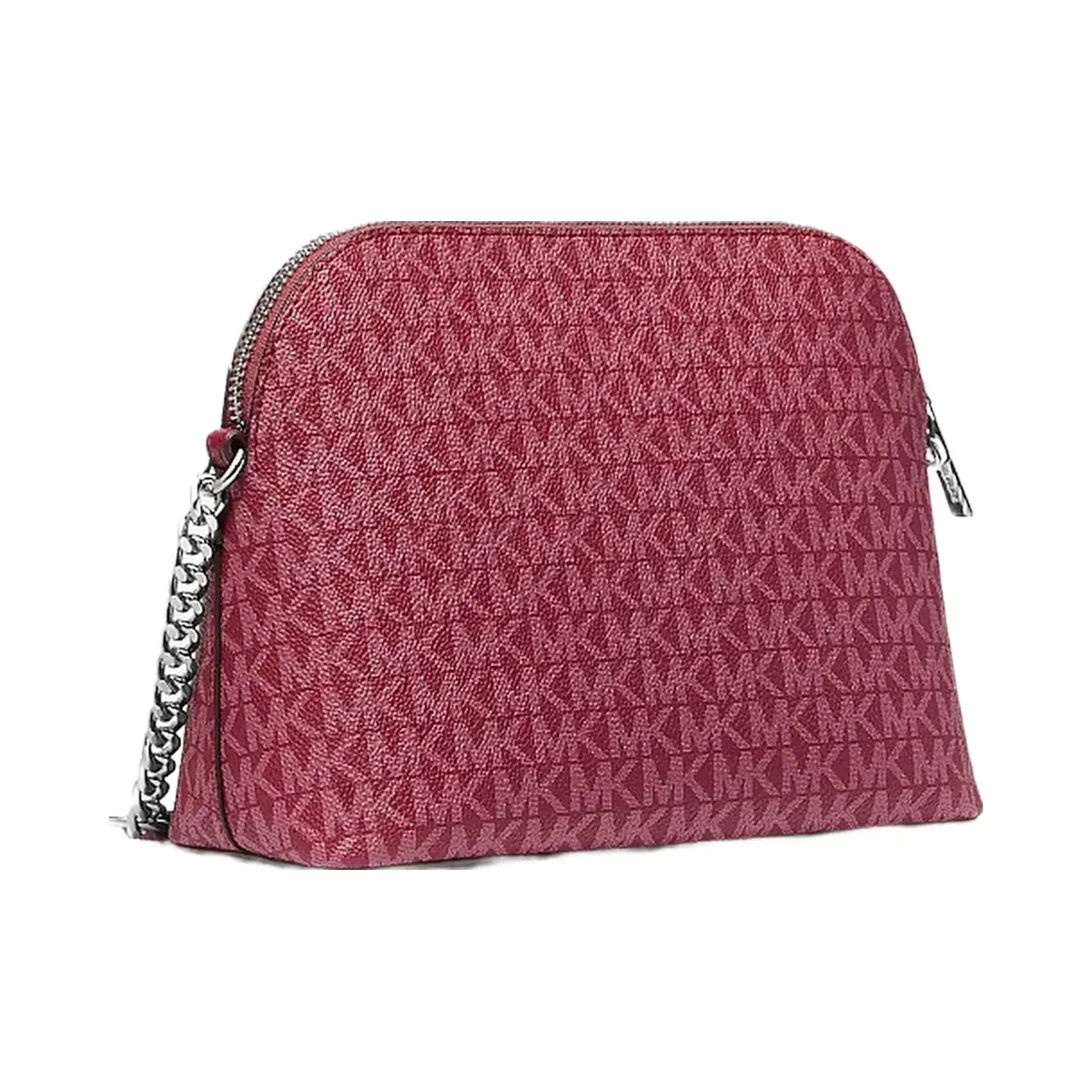 Michael Kors Jet Set Travel Medium Logo Dome Crossbody Bag Maroon
