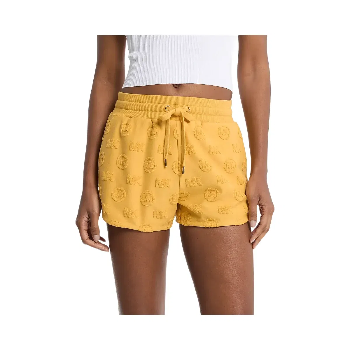 Michael Kors Logo Jacquard Terry Shorts Honeywheat