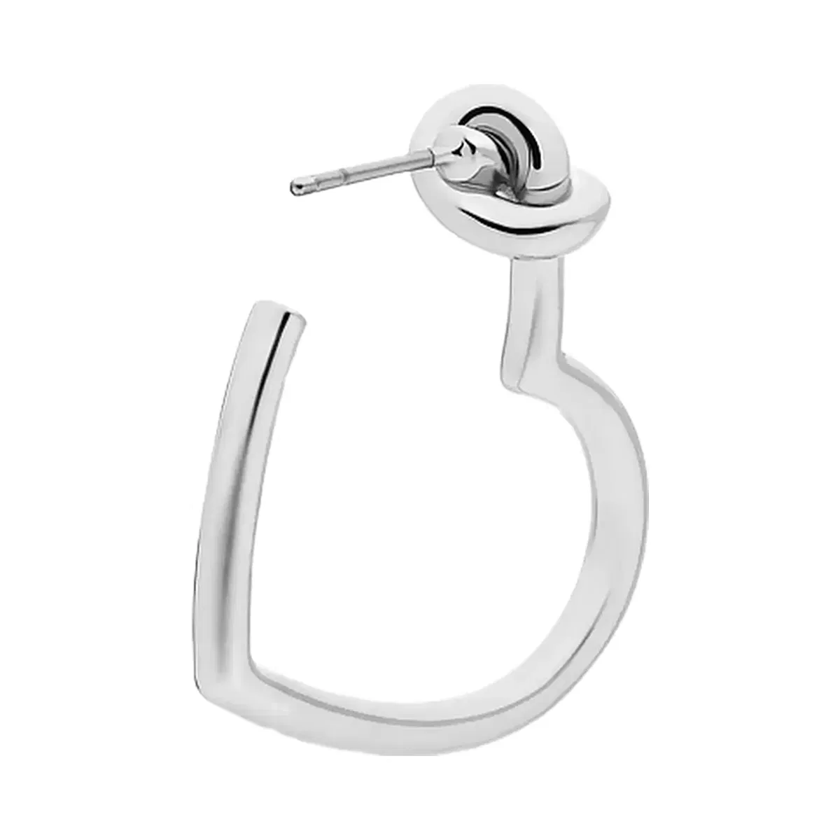 Michael Kors Knotted Heart Hoop Earrings Silver