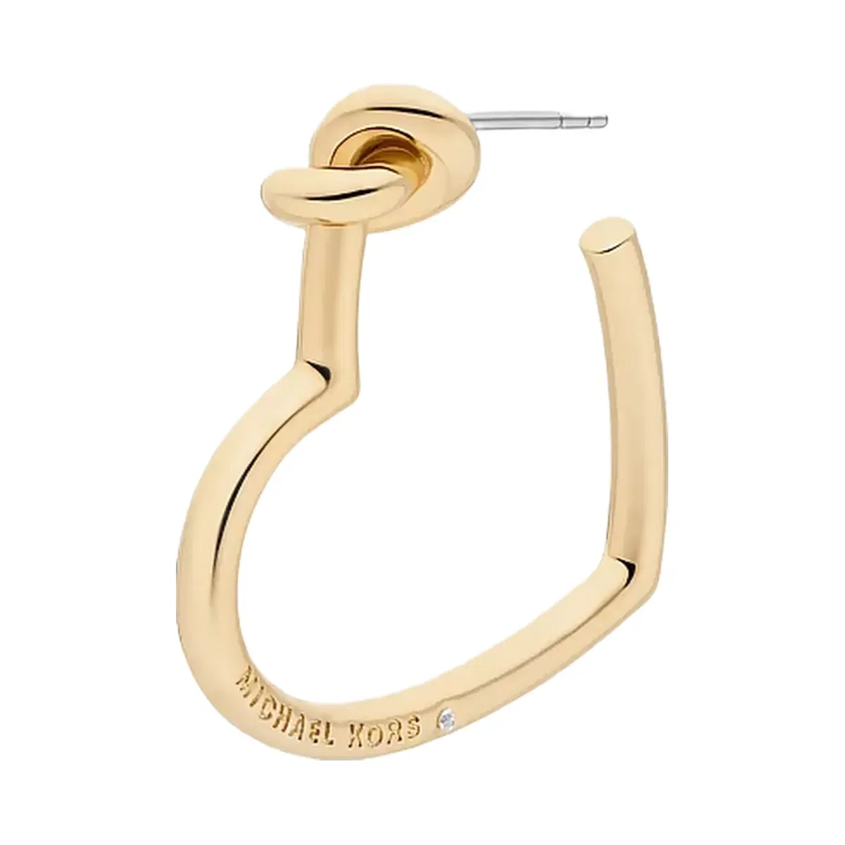 Michael Kors Knotted Heart Hoop Earrings Gold