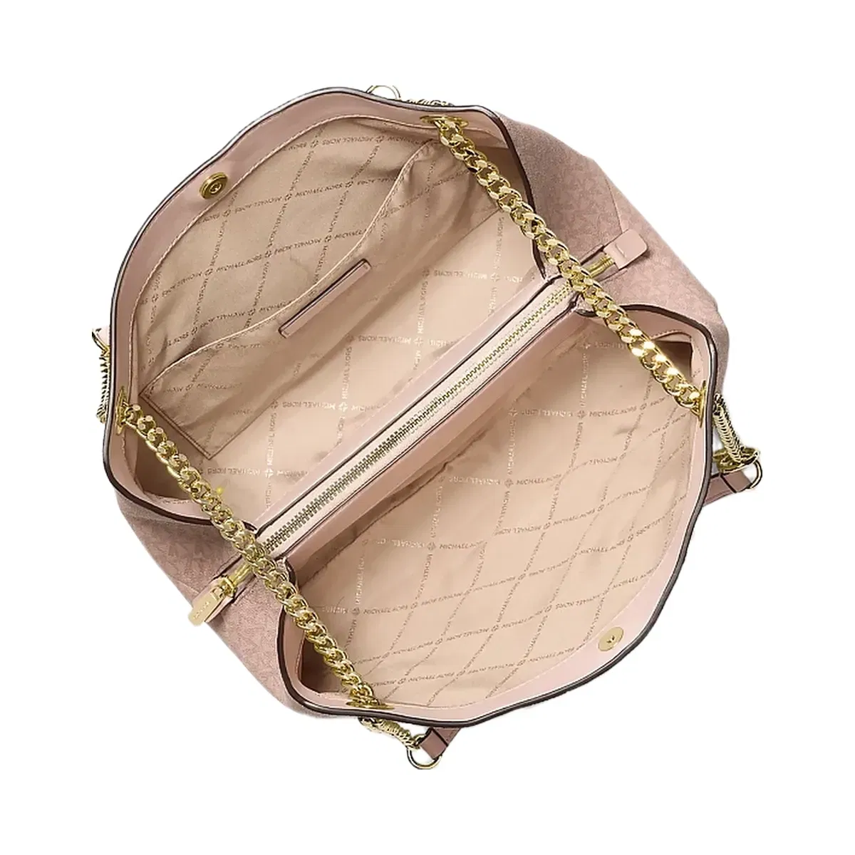 Michael Kors Christina Medium Signature Logo Messenger Bag Powder Blush