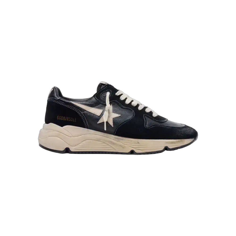 Golden Goose Running Sole In Black Nappa And Suede