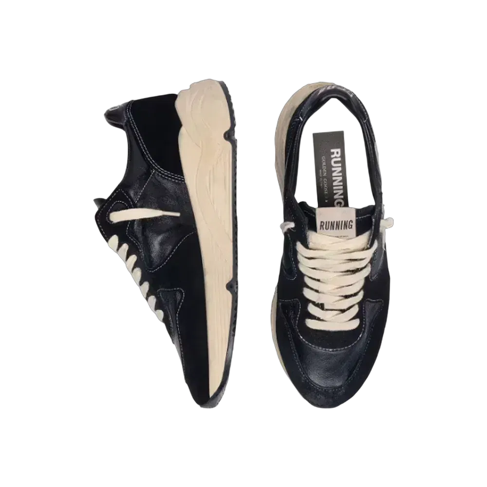 Golden Goose Running Sole In Black Nappa And Suede