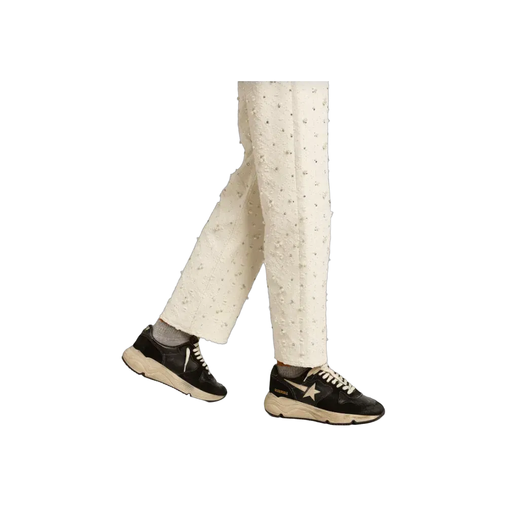 Golden Goose Running Sole In Black Nappa And Suede