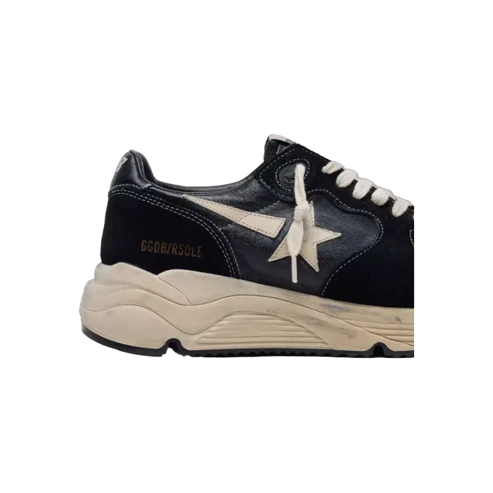 Golden Goose Running Sole In Black Nappa And Suede