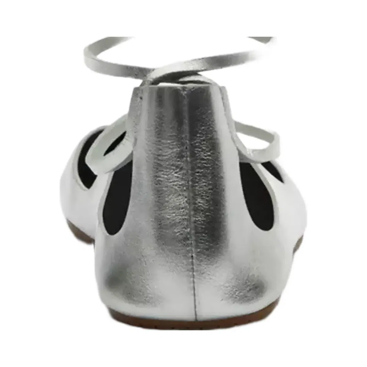 Coach Lace-Up Soft Ballet Flat in Silver
