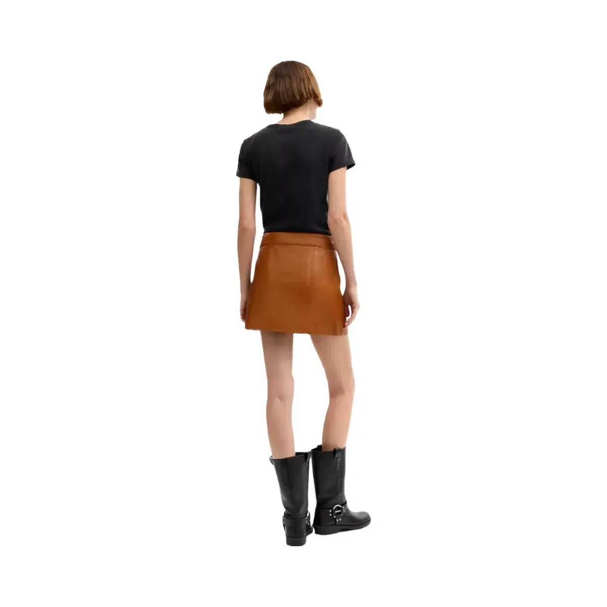 Coach Mini Leather Heritage Skirt in Saddle