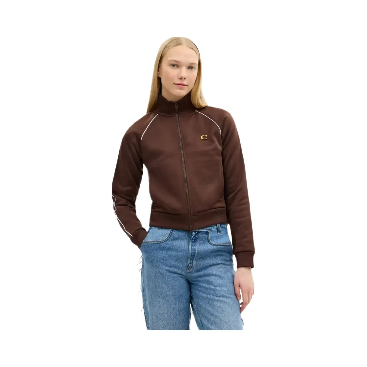 Coach Full Zip Track Jacket in Brown
