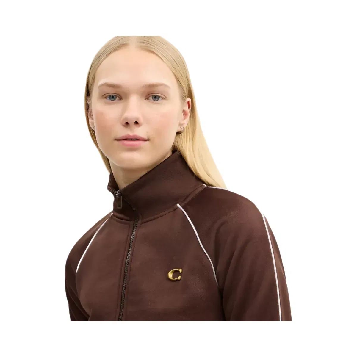 Coach Full Zip Track Jacket in Brown