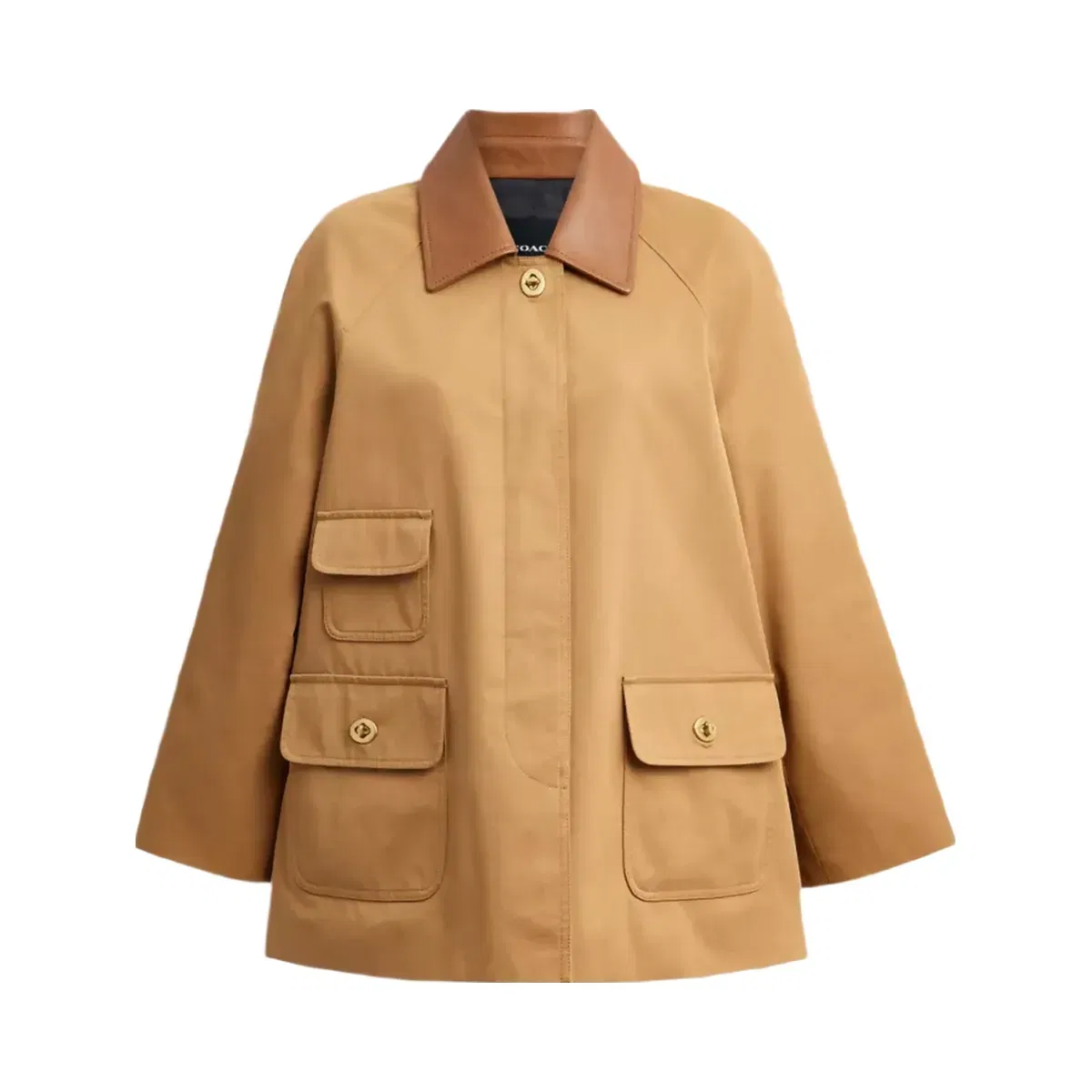 Coach Turnlock Swing Coat in Dark Khaki
