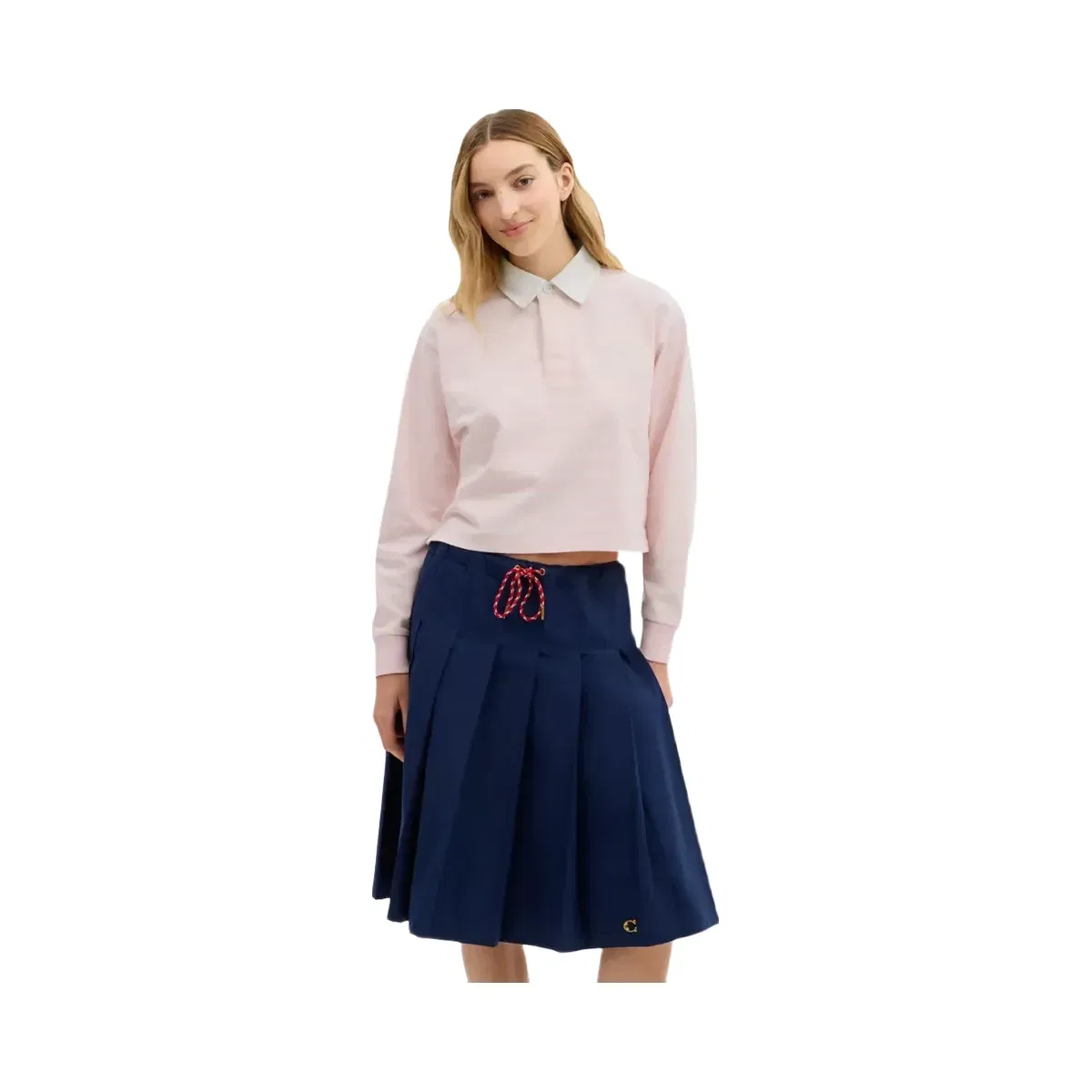 Coach Horse And Carriage Striped Rugby Polo In Organic Cotton in Pink