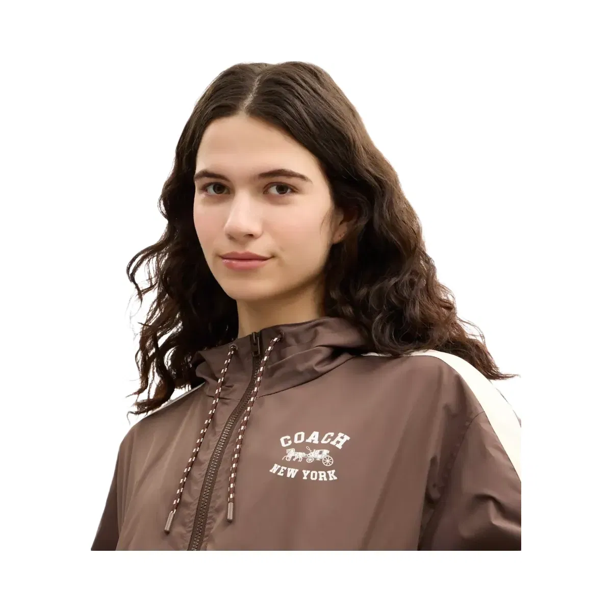 Coach Colorblock Windbreaker In Recycled Polyester in Brown
