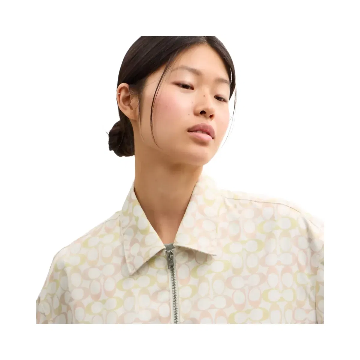 Coach Signature Blouson Windbreaker In Recycled Polyester in Pink Multi