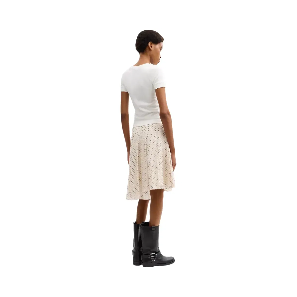 Coach Printed Asymmetrical Pleated Skirt in Cream Multi