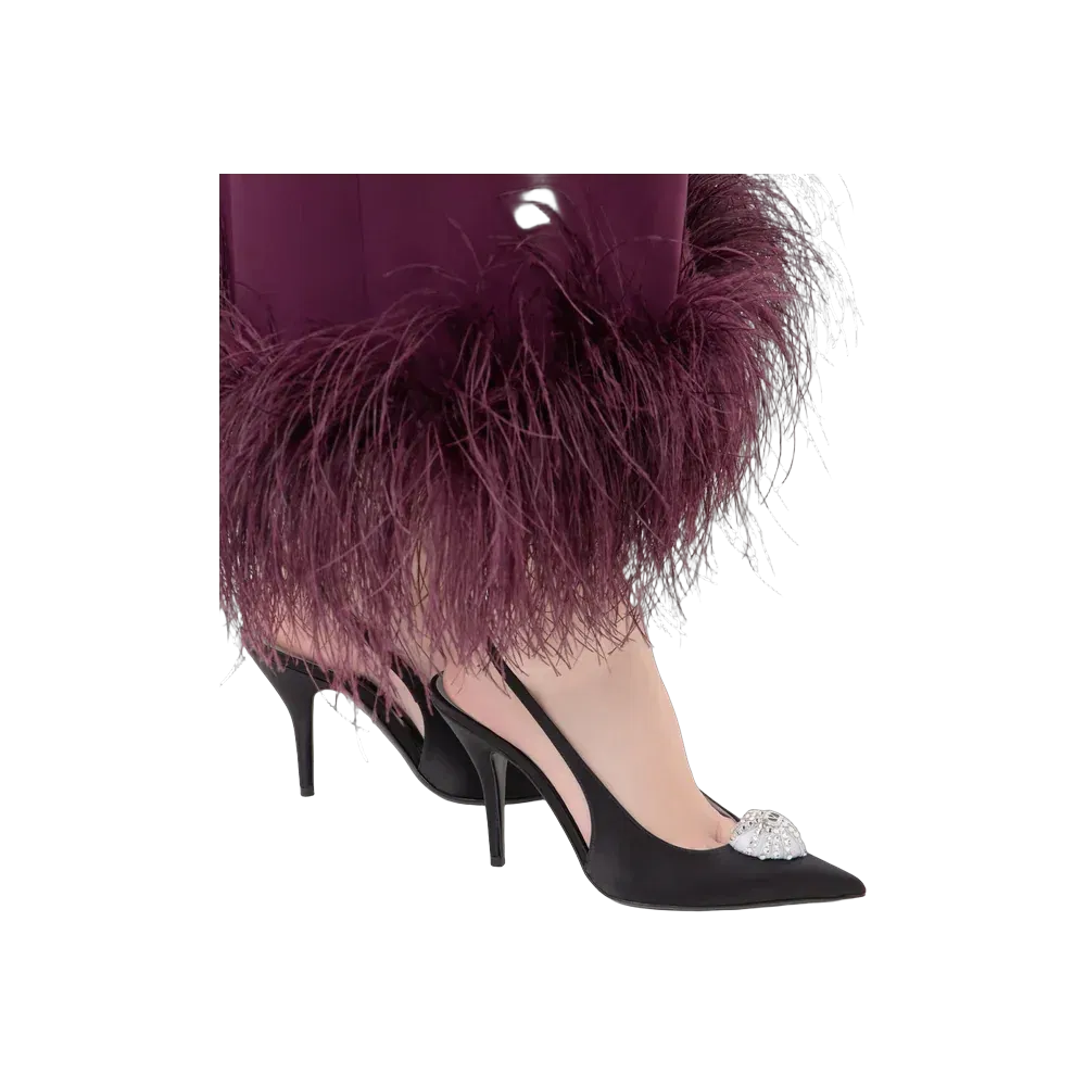 Valentino Coeur Royal Satin Slingback Pump 100mm Black