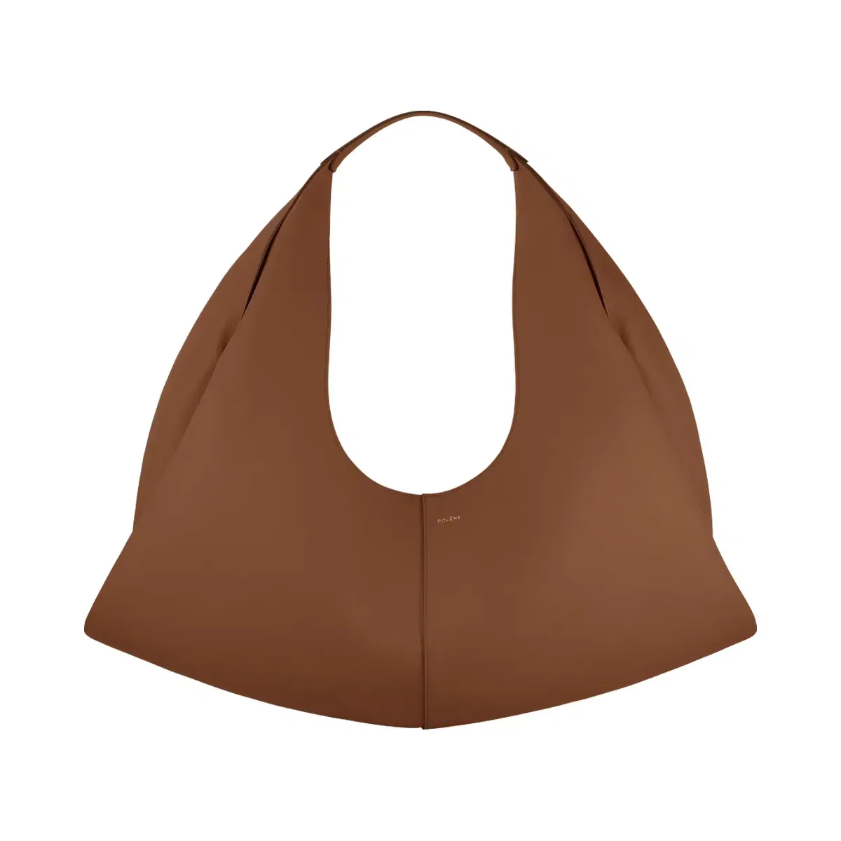 Polène Shuldo Textured Leather Bag Brown