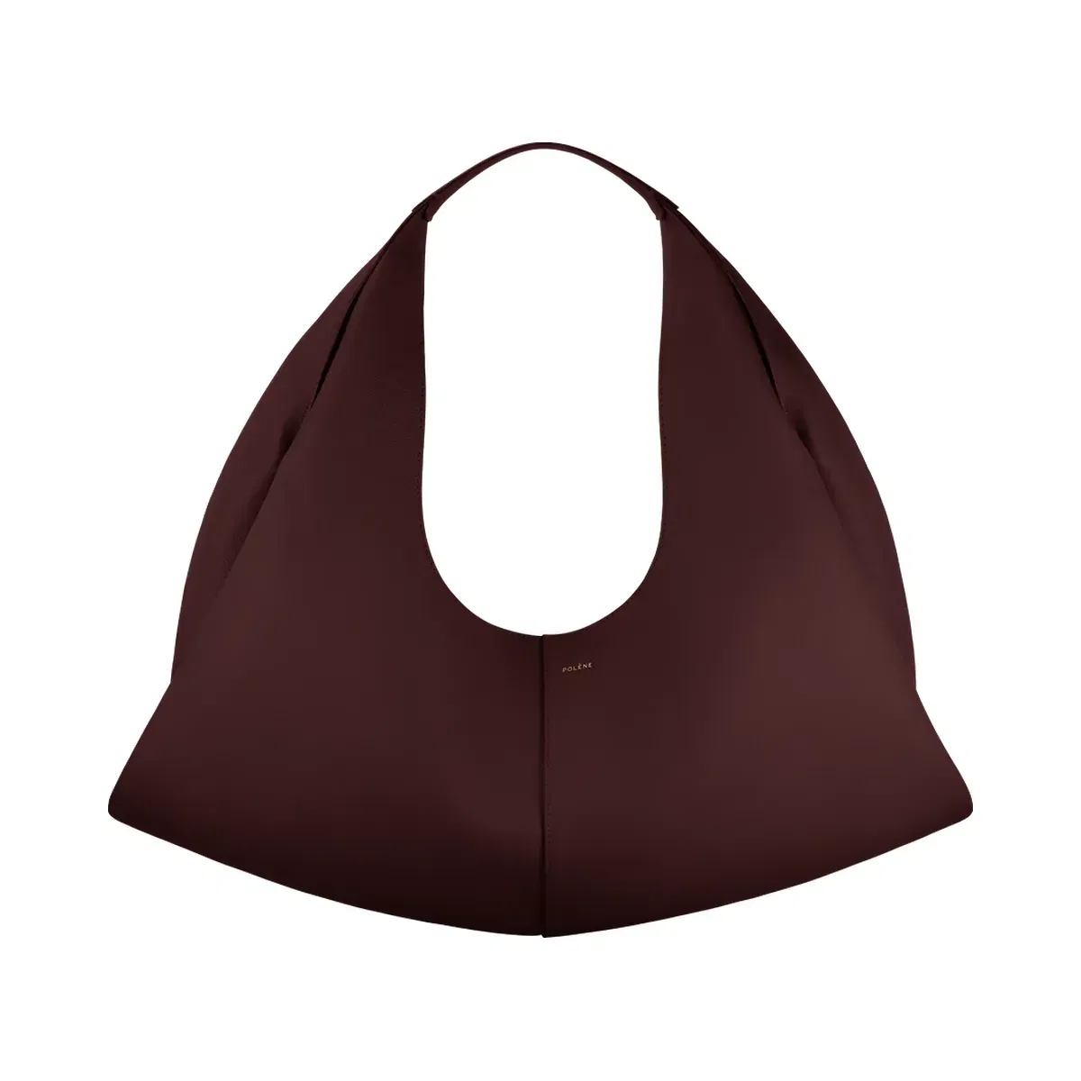 Polène Shuldo Textured Leather Bag Black Cherry