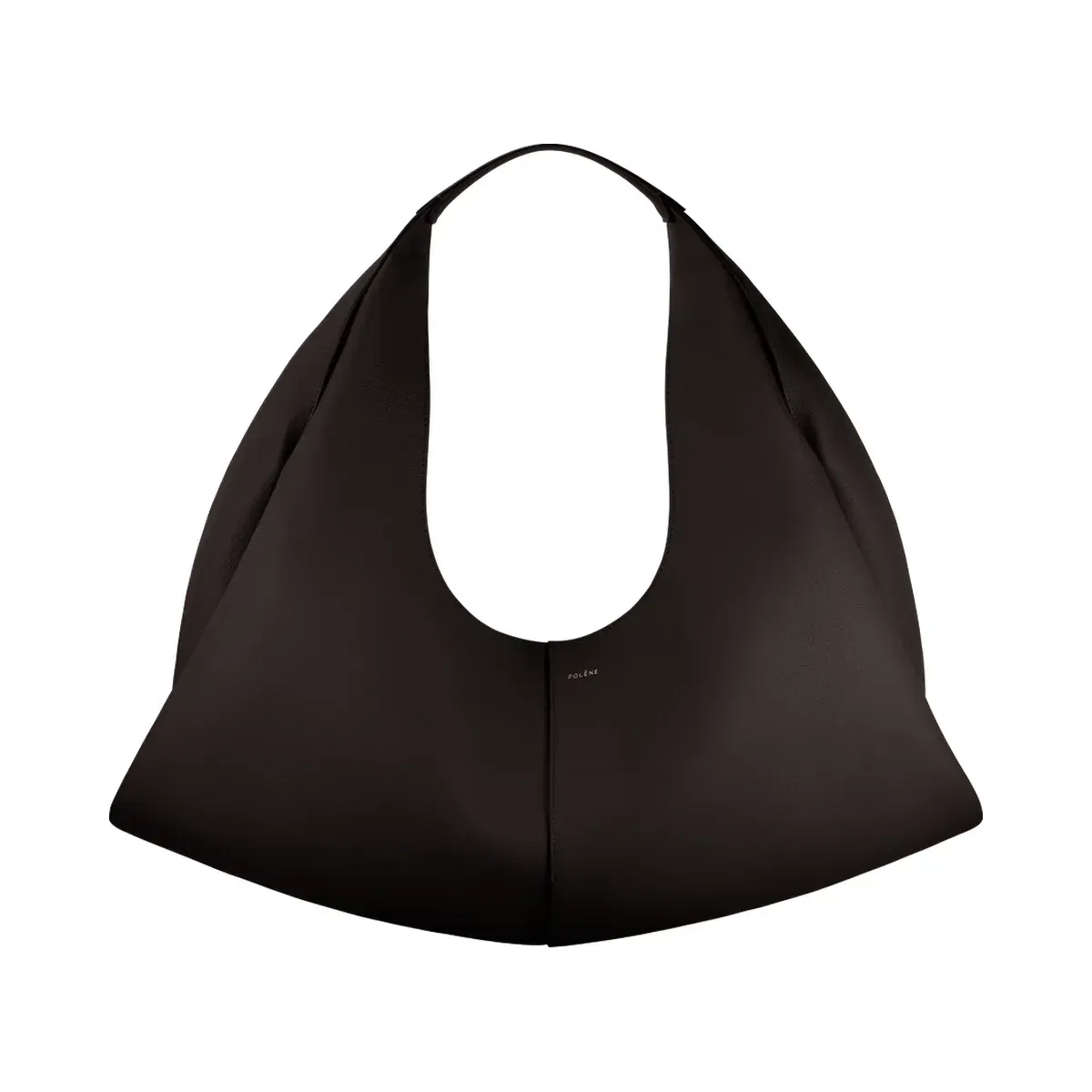 Polène Shuldo Textured Leather Bag Ebony