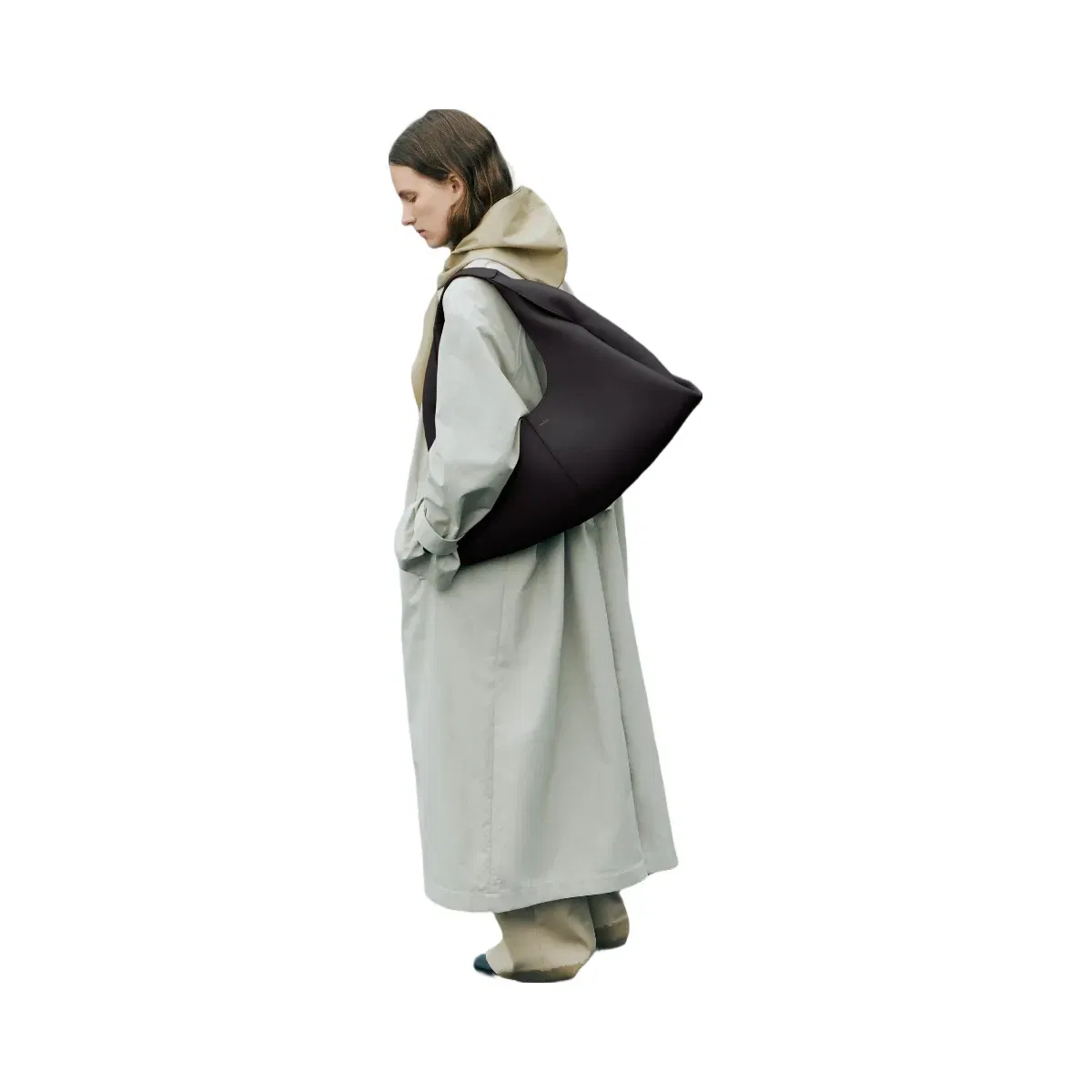 Polène Shuldo Textured Leather Bag Ebony