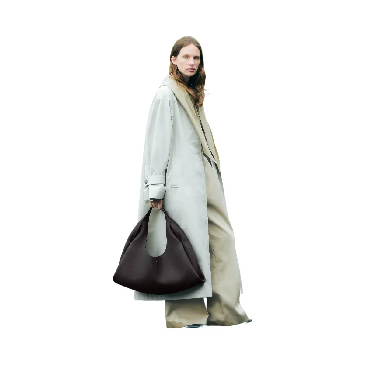 Polène Shuldo Textured Leather Bag Ebony