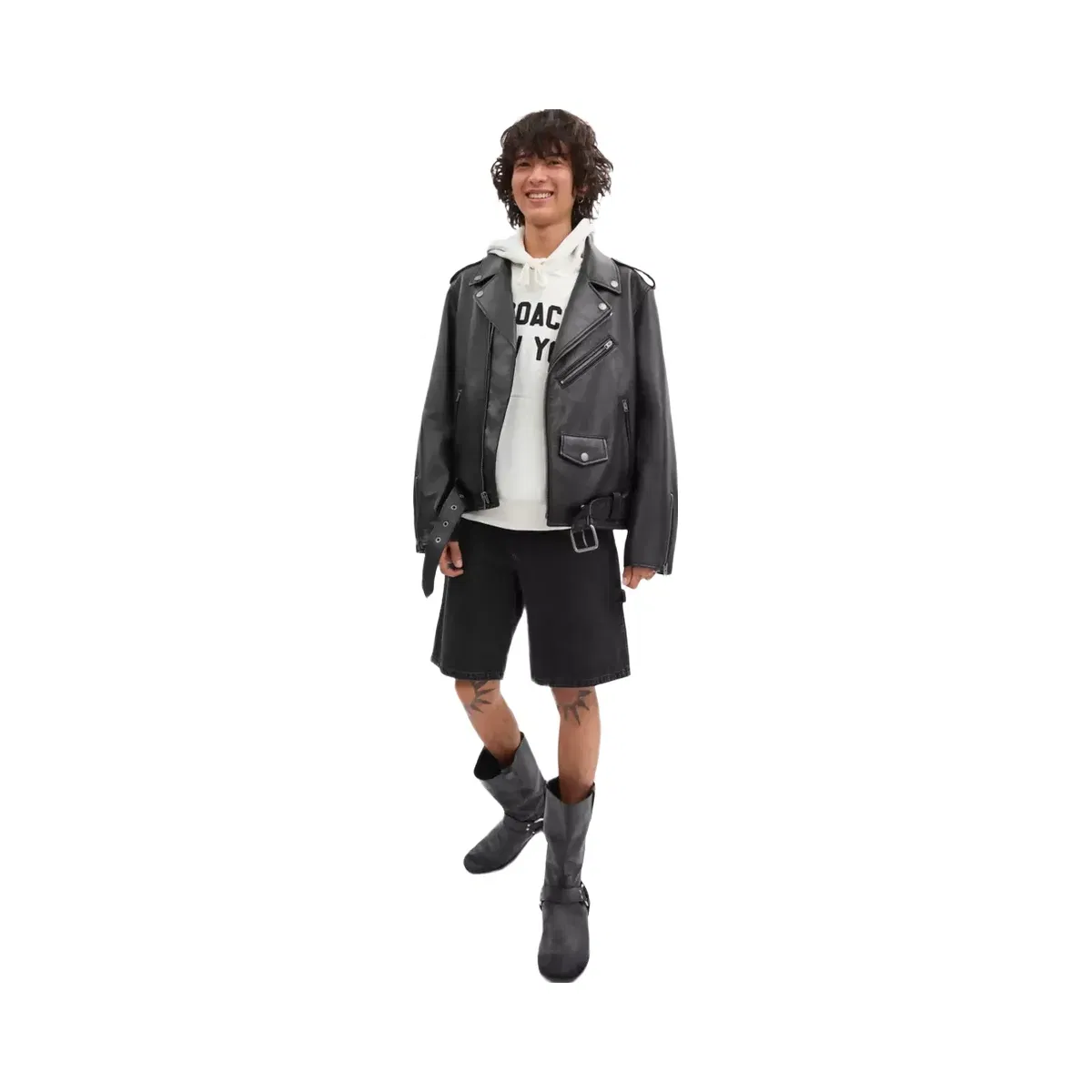 Coach Moto Jacket in Black