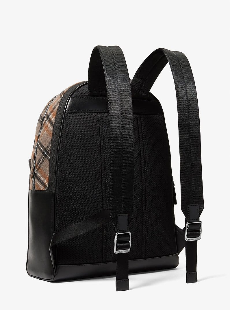 Pacey Plaid Print Wool Blend Backpack