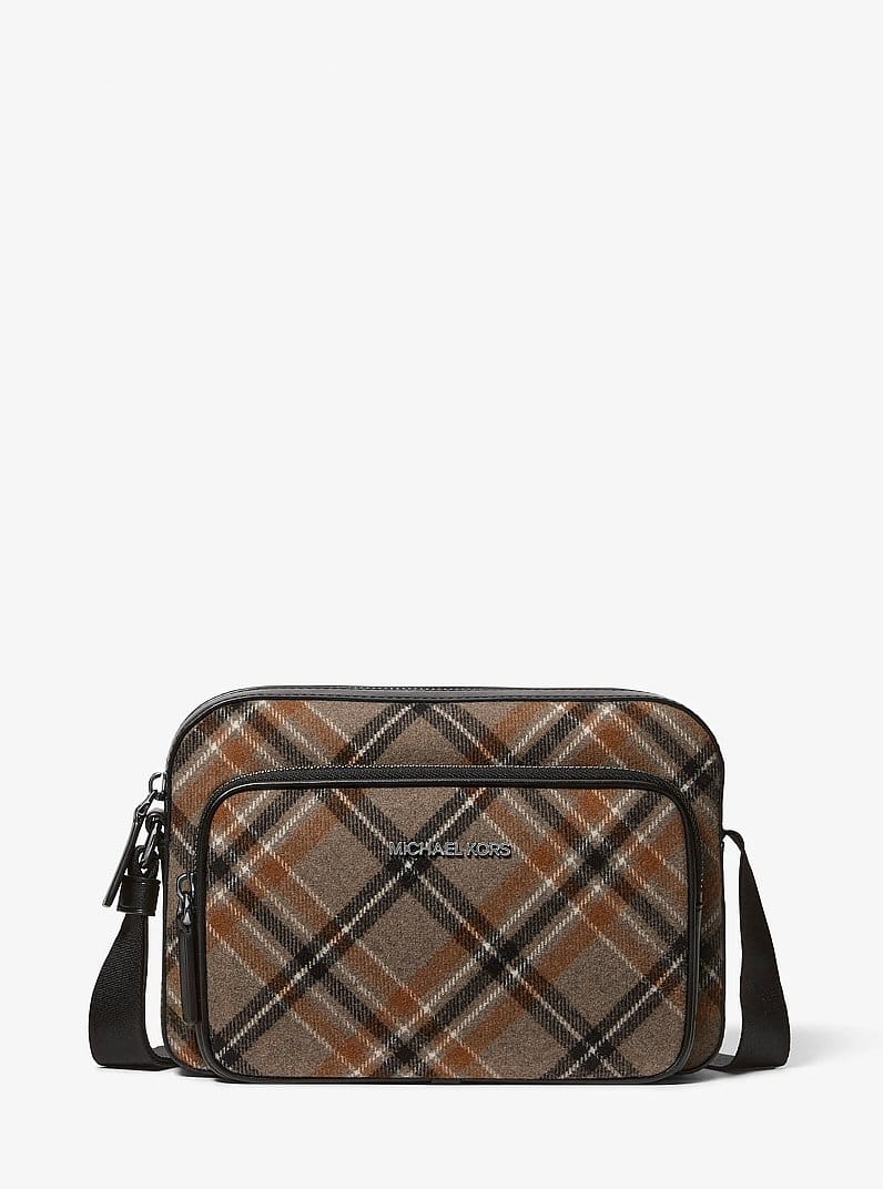 Cooper Plaid Wool Blend Flight Bag
