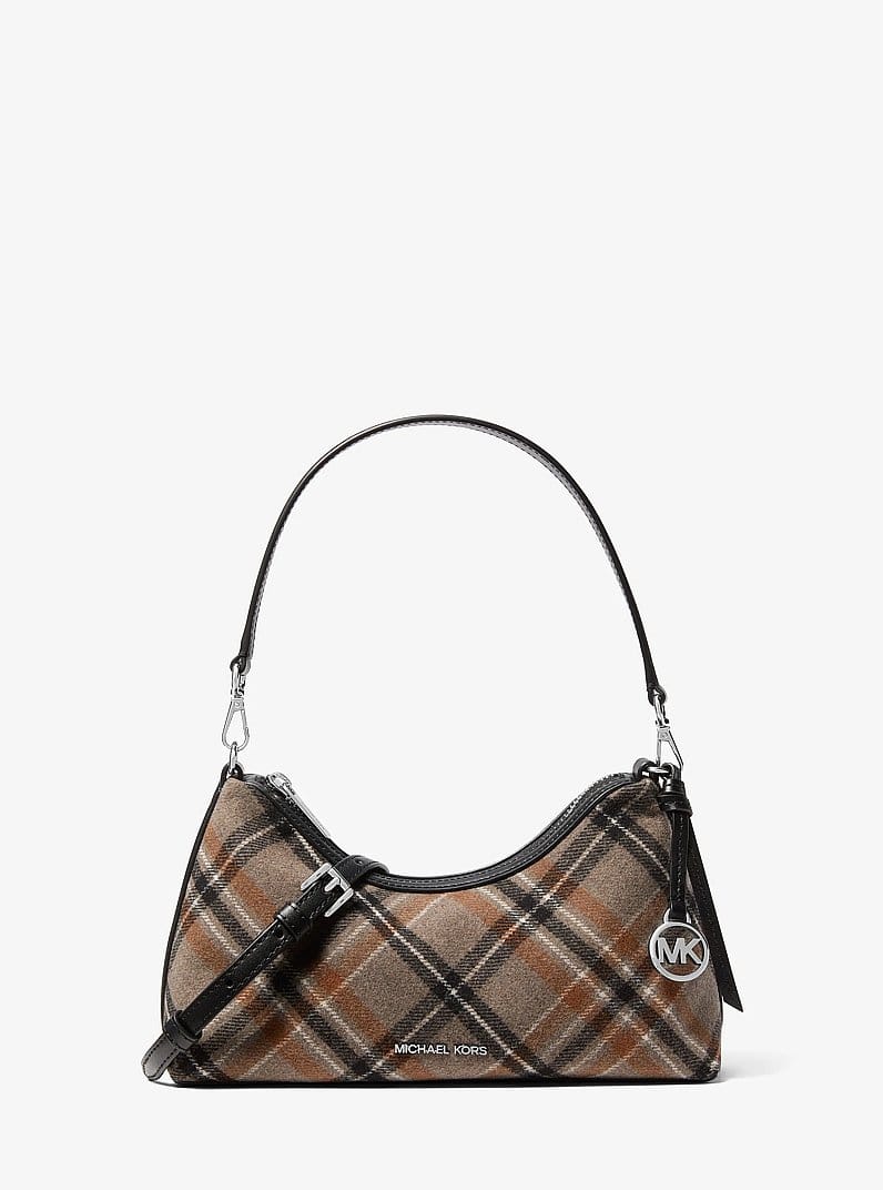 Sammy Small Plaid Print Wool Blend Convertible Crossbody Bag