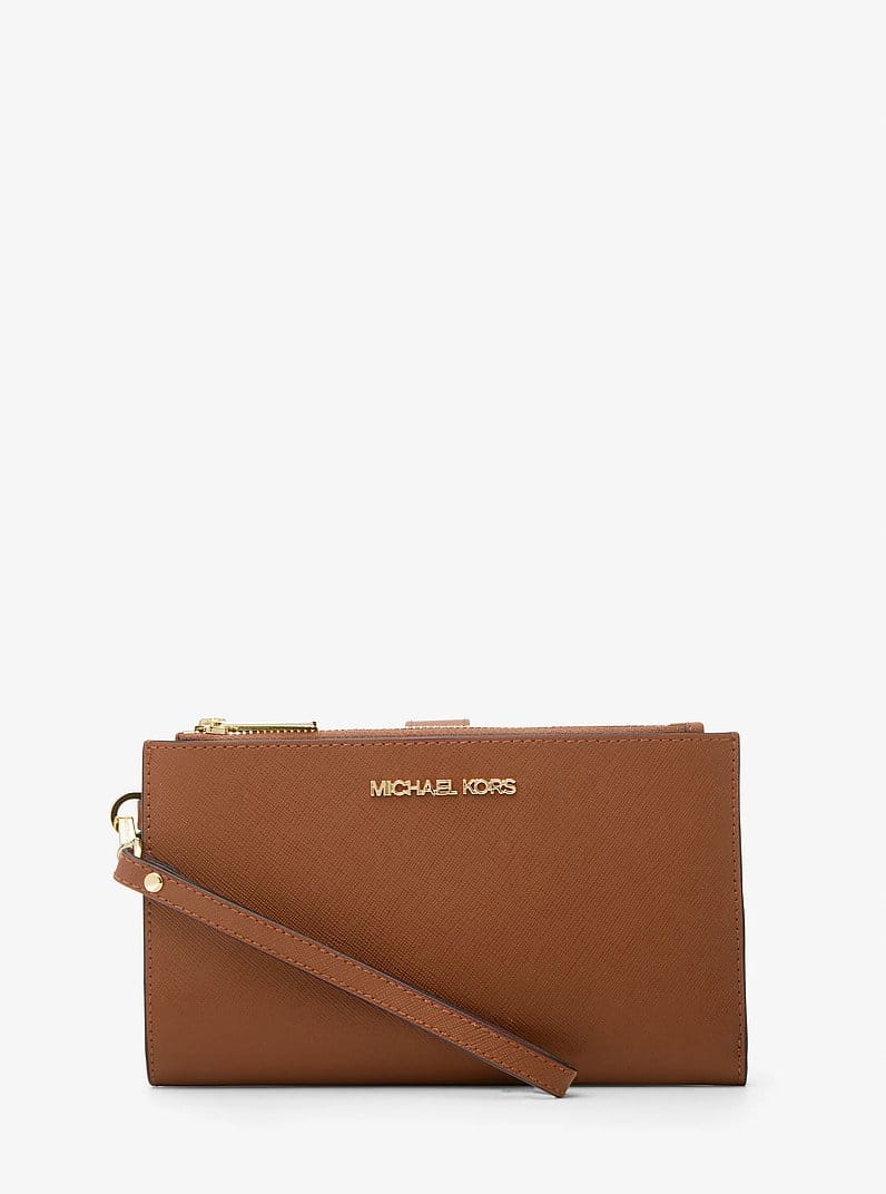 Jet Set Large Leather Smartphone Wristlet Wallet
