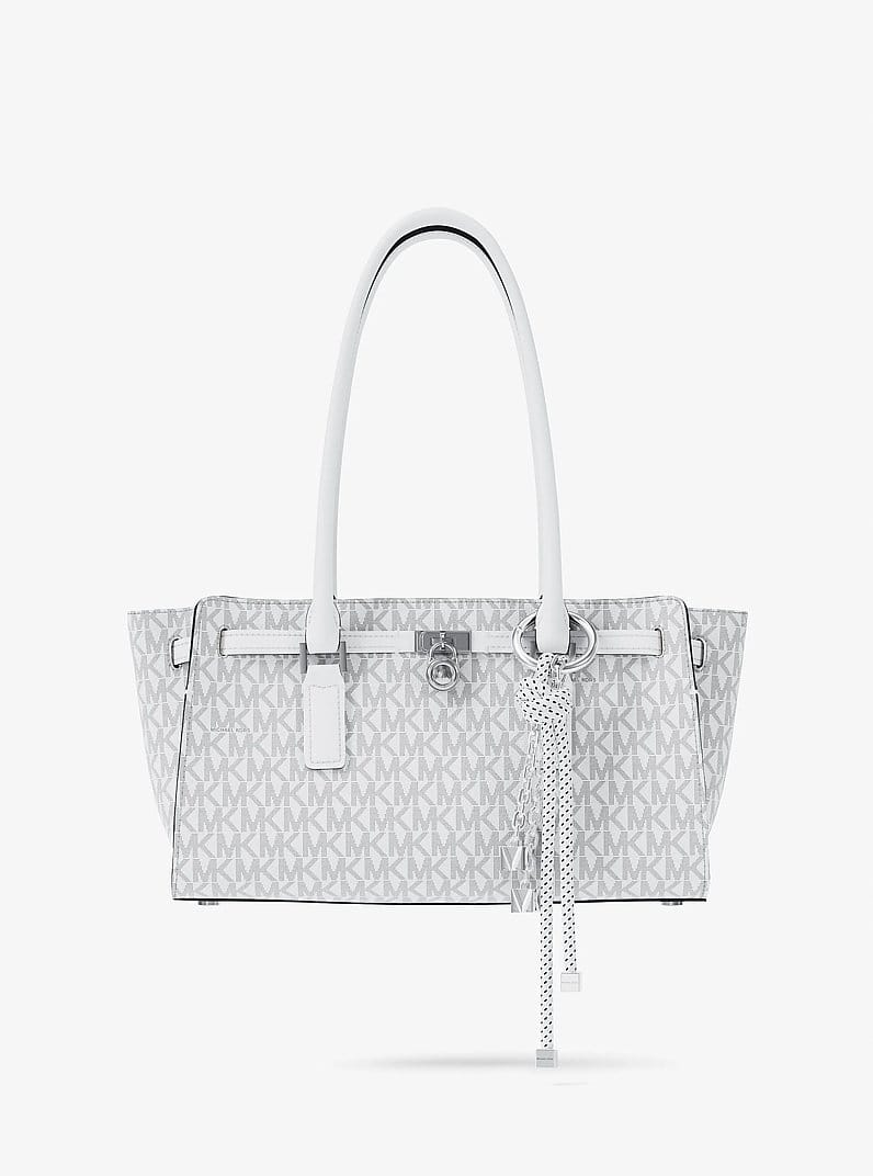 Silver-Tone and Speckled Cord Bag Charm