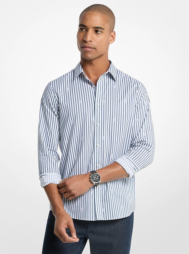 Striped Cotton Blend Shirt
