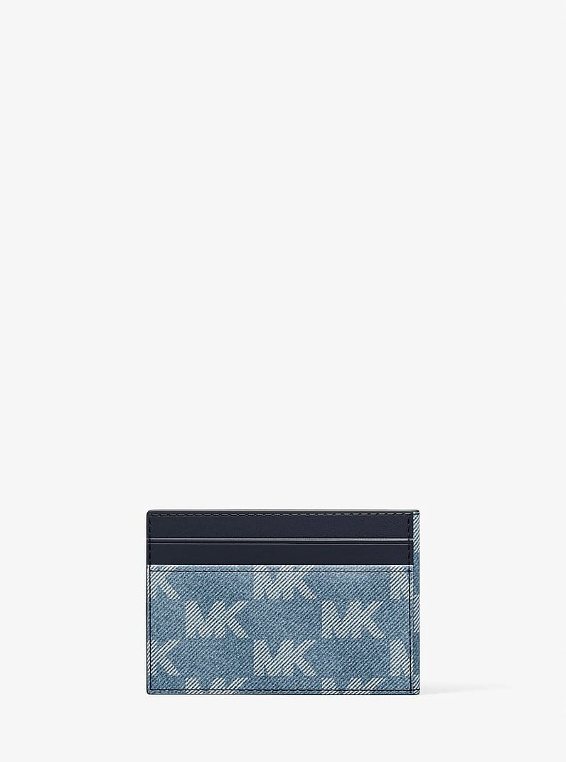 Cooper Medium Logo Jacquard Denim Wallet