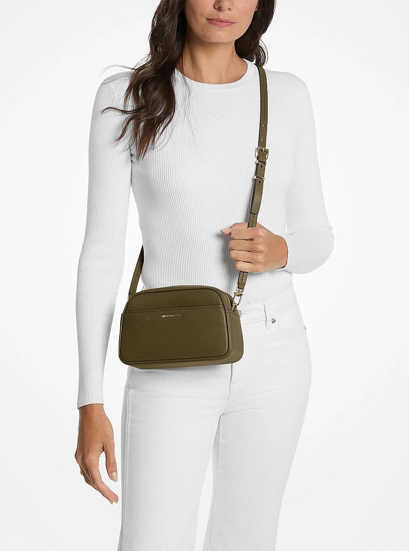 Jet Set Small Leather Camera Crossbody Bag