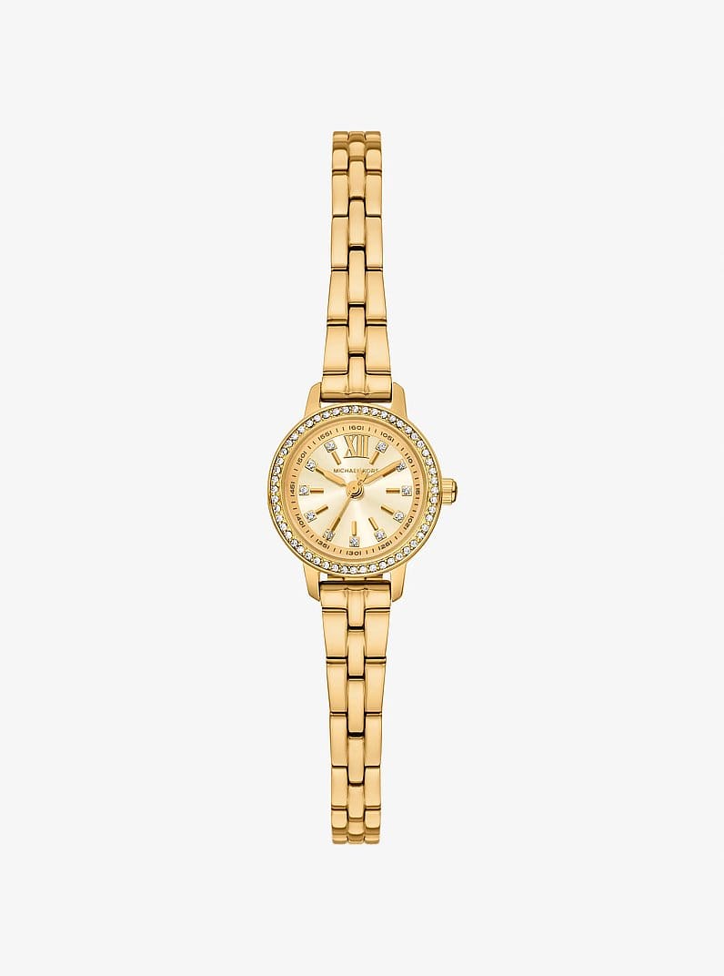 Micro Melissa Pavé Gold-Tone Watch