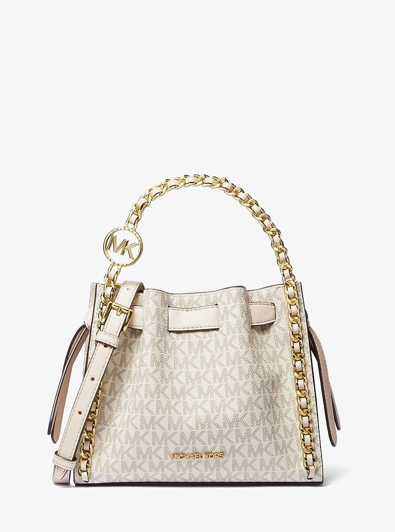 Mina Small Signature Logo Chain Crossbody Bag