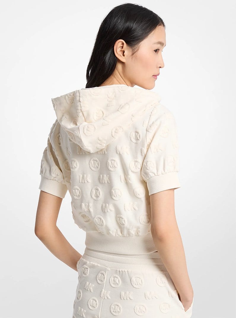 Logo Jacquard Terry Short-Sleeve Jacket