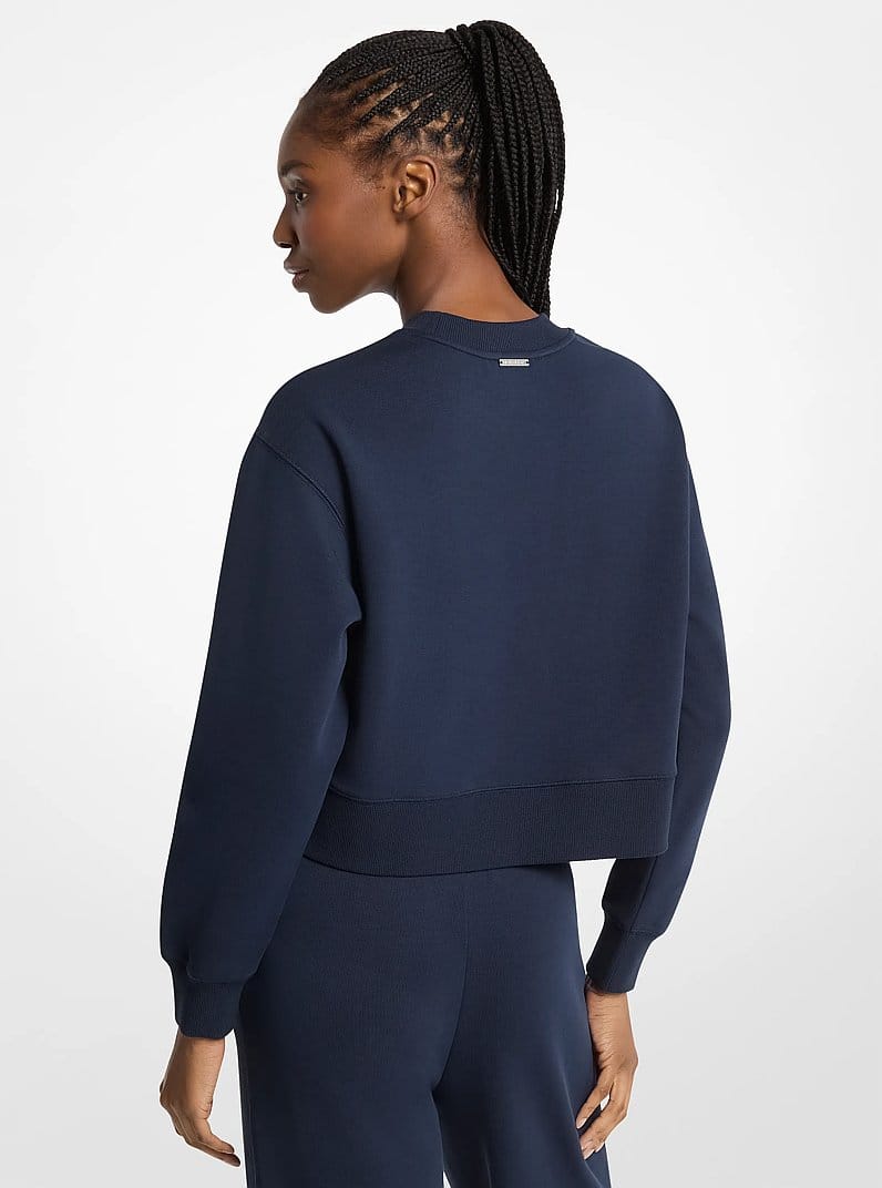 Graphic Logo Cotton Blend Cropped Sweatshirt